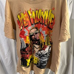 Reason Lil Wayne Nola Shirt L Rap Tunechi Young Money Cash Money Rare LE Tan